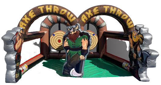double lane inflatable axe throwing rental. cleveland akron canton party rentals